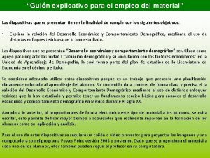 Guin explicativo para el empleo del material Las