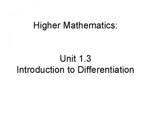 Differentiation