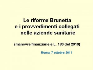 Le riforme Brunetta e i provvedimenti collegati nelle