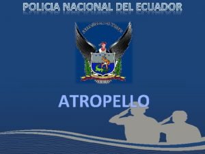 ATROPELLO MATERIA PROCEDIMIENTOS POLICIALES DOCENTE CAPITN CESAR PASTOR