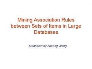 Sets of items Sets of items