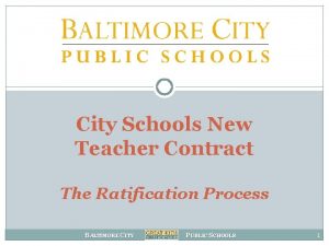 City Schools New Teacher Contract The Ratification Process