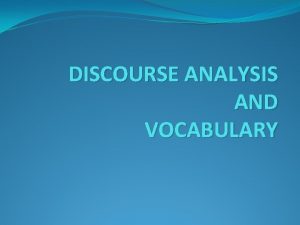Linguistic discourse analysis
