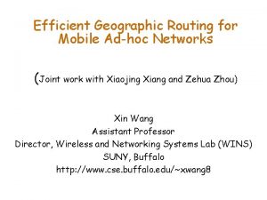 Efficient Geographic Routing for Mobile Adhoc Networks Joint