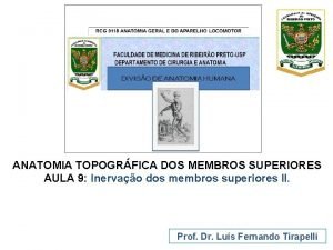 ANATOMIA TOPOGRFICA DOS MEMBROS SUPERIORES AULA 9 Inervao