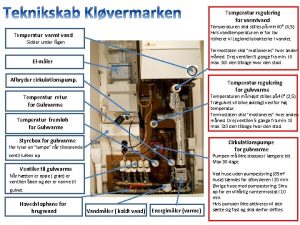 Temperatur regulering for varmtvand Temperaturen skal stilles p