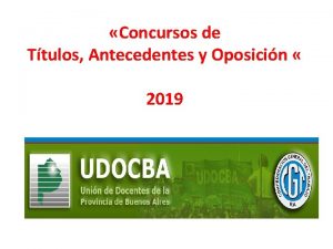 Concursos de Ttulos Antecedentes y Oposicin 2019 Propsitos