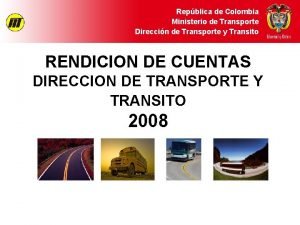 Republica de colombia ministerio de transporte