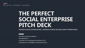 Social impact pitch deck