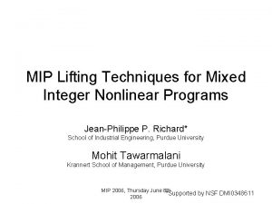 MIP Lifting Techniques for Mixed Integer Nonlinear Programs