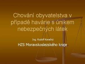 Chovn obyvatelstva v ppad havrie s nikem nebezpench