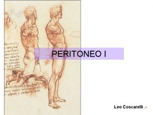 PERITONEO I Leo Coscarelli PERITONEO Definicin PORCIN TORCICA