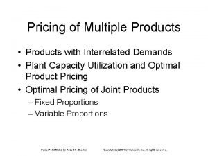 Multiple product pricing