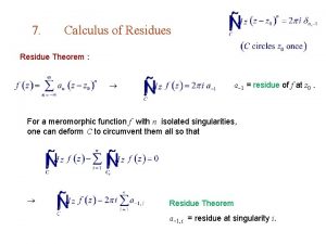 Calculus of residues
