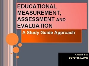 Concept map of measurement assessment and evaluation