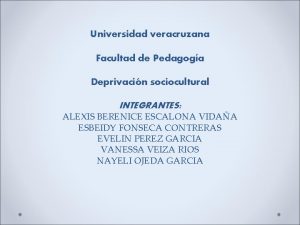 Deprivacion sociocultural