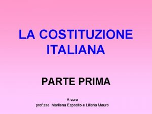 Potere legislativo Potere legislativo