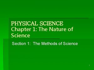 Nature of science chapter 1