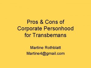 Pros and cons of corporate personhood