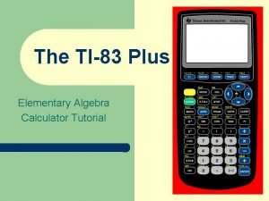 Elementary algebra tutorial
