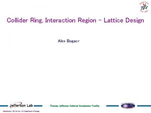 Neutrino Factory Facility Overview Alex Bogacz Collider Ring