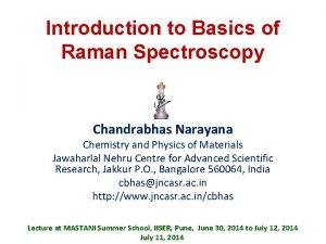 Raman spectroscopy basics
