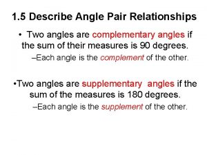 Angle pair relationships