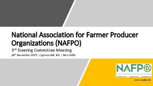 National Association for Farmer Producer Organizations NAFPO 3