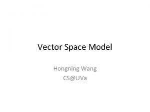 Vector space modeling