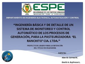 DEPARTAMENTO DE INGENIERA ELECTRNICA AUTOMATIZACIN Y CONTROL INGENIERA