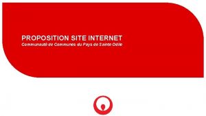 PROPOSITION SITE INTERNET Communaut de Communes du Pays