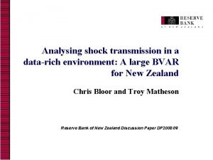 Analysing shock transmission in a datarich environment A