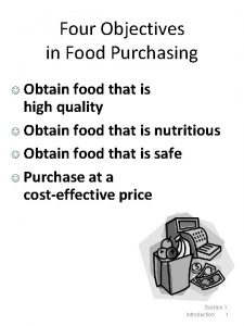 Food purchasing procedures