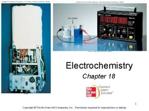 Electrochemistry Chapter 18 1 Copyright The Mc GrawHill