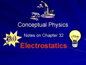 Conceptual Physics Notes on Chapter 32 Electrostatics Electrostatics