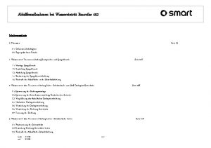 Abhilfemanahmen bei Wassereintritt Baureihe 452 Inhaltsverzeichnis 0 Prmissen