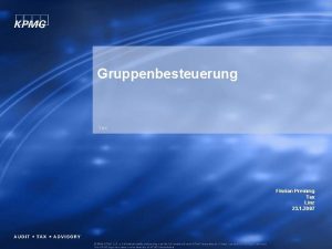 Gruppenbesteuerung beispiele