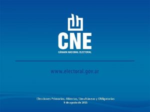 Elecciones Primarias Abiertas Simultneas y Obligatorias 9 de