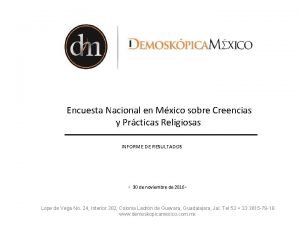 Encuesta Nacional en Mxico sobre Creencias y Prcticas
