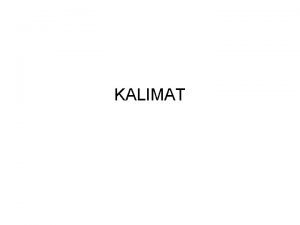 KALIMAT Unsurunsur kalimat 1 2 3 4 S