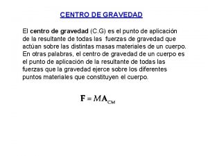 Centro de gravedad de un avion Centro de gravedad de un avion