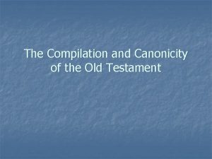Old testament canon timeline