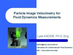 Particle Image Velocimetry for Fluid Dynamics Measurements Lyes