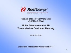 Northern States Power Companies NSPM NSPW MISO Attachment