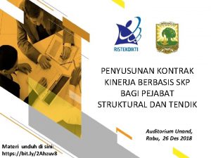 PENYUSUNAN KONTRAK KINERJA BERBASIS SKP BAGI PEJABAT STRUKTURAL