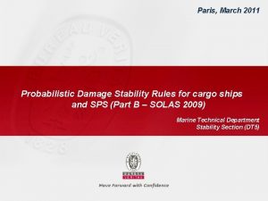 Probabilistic damage stability