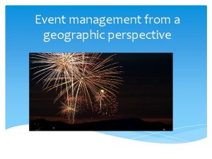 Geographic events