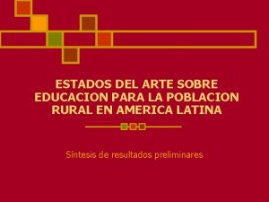 ESTADOS DEL ARTE SOBRE EDUCACION PARA LA POBLACION