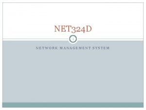 Functions of network management system