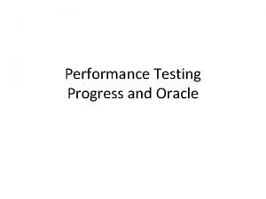 Performance testing